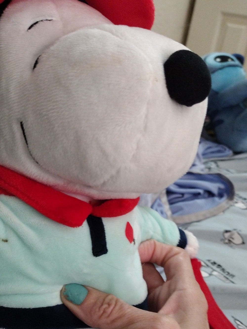 Peanuts Plush Snoopy Toy - White, Red & Light Blue